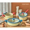 Danish 8" Low Stock Pot with Lid, Nonstick Ceramic Coating Multi Casserole