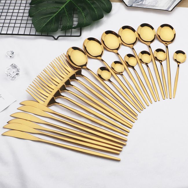 Uniturcky Gold Stainless Steel Eating Utensils Set - China Tablewarea and  Dinnerware price