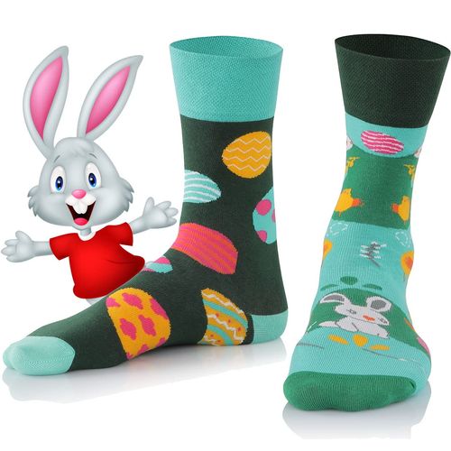 TODO Colours Funny Socks with Motif - Multicoloured, Colourful, Crazy for the Joy of Life, easter socks