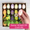 Needzo Easter Egg Wreath Making Props, Assorted Eggs and Greenery Included, DIY Craft Project Supplies, 24 Count