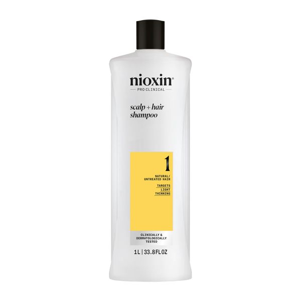 Nioxin System 1 Cleanser Shampoo, Natural Hair with Light Thinning, 33.8 oz