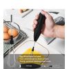 Milk Frother Handheld Detachable with Egg Beating Head, Stand. BLACK
