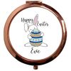 Flox Creative Rose Gold Circle Compact Mirror Happy Easter Personalised