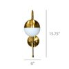 Mid Century Modern Brass Sconce Wall Light Globe