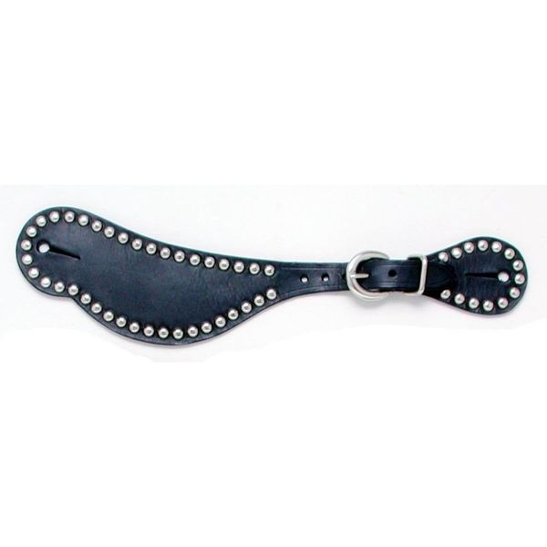 Royal King Shaped Leather Spur Straps Black