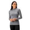 DEVOPS Women's 2 Pack Thermal Turtle Long Sleeve Shirts Compression Baselayer Tops (Small, Black/Heather Charcoal)