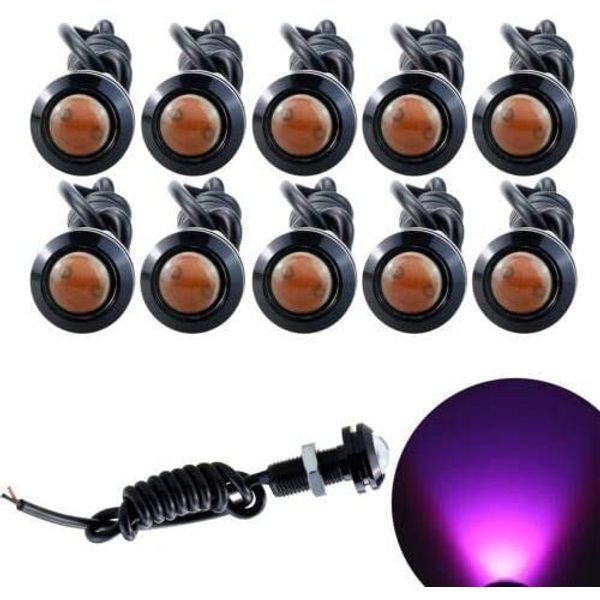 23mm Pink Light Car 9W LED Eagle Eye Light Daytime Reverse Backup Parking Signal