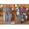 King Cole Super Chunky Knitting Pattern Easy Knit Blanket Bed Runner & Cushion (5782)