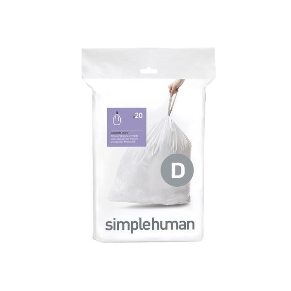 simplehuman CW0163 20L, 20 Liners, White — Code D