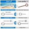 Durable T304 Stainless Steel Eyelet Screws - 20-Pack for Easy Installation