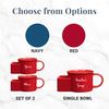 Let's Make Memories Personalized Dipping Time Soup Bowl- Unique Ceramic Bowl -Navy Blue Stoneware - Customize with Script Message