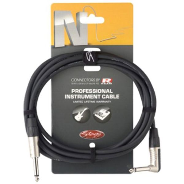 Stagg 10ft. N-Series, phone plug/angled phone plug, professional instrument cable