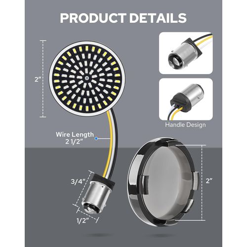 Benlari 1157 LED Turn Signals Front Rear 81 LED Lights Super Bright 1156 Bulbs Lens Covers Kit 1986-2024 Compatible for Harley Davidson Touring Dyna Softail Sportster Street Glide Road Glide Iron 883
