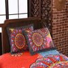LAMEJOR Quilt Set Queen Size Boho 3-Piece Bedspread Coverlet Set Lightweight Mandala Pattern Reversible Microfiber Multicolor