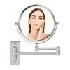 Ovente Wall Mounted Vanity Mirror 7 Inch 7X Magnification Brushed MNLFW70BR1X7X