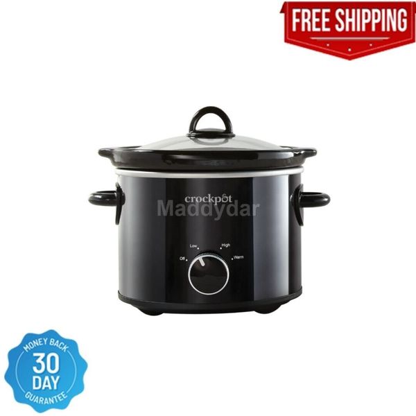 Crock-Pot 2 Quart Round Manual Slow Cooker, Black