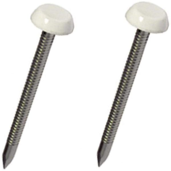 100 x 50mm White Poly Pins Poly Nails