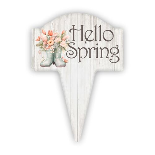 Hello Spring Aluminum Yard Sign 10x14