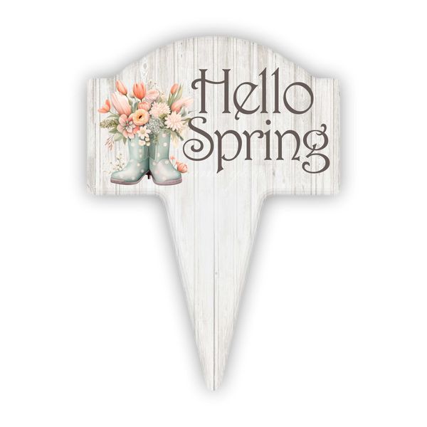 Hello Spring Aluminum Yard Sign 10x14