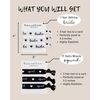 Funky Junque Bachelorette Hair Ties Bundle - 1 Bride (White) & 11 Squad (Black) - 12 Pack