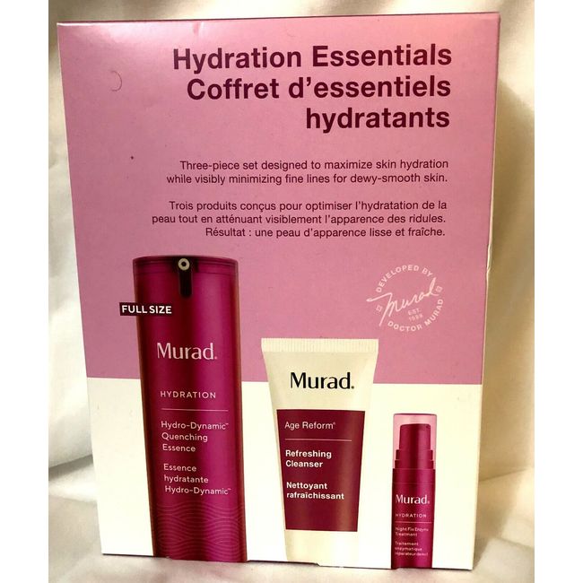 MURAD Hydration Essentials 3 Piece Set, Peptides, Prebiotics MSRP $78