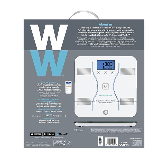 Weight Watchers WW912WF Bluetooth Body Analysis Scale-400 lb Capacity