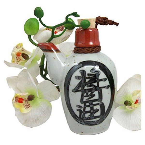 Traditional Japanese Tenmoku Porcelain Soy Sauce Condiment Dispenser Flask 6oz