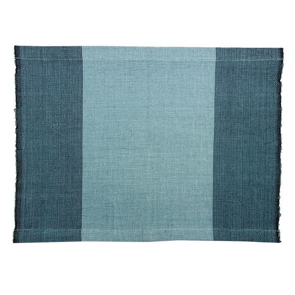 Handloom Color Block Placemat Set - Teal