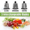 Nutrislicer Black 3-in-1 Kitchen Countertop Cheese Grater Handle & Suction