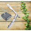 100 BLADES + Facón Professional Marble Straight Edge Barber Razor - Salon Quality Cut Throat Shavette
