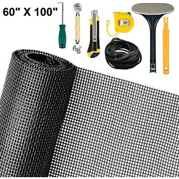 Pet Proof Window Screens Door Screen Repair Kit w/ Spline Roller Hook Clean Brus