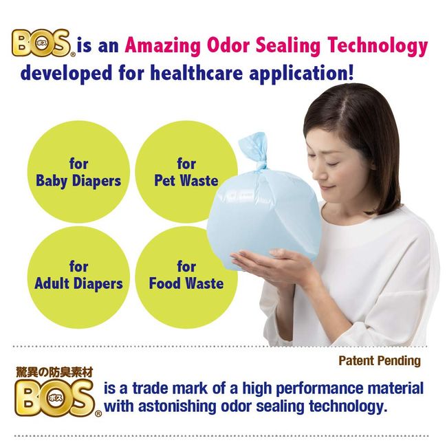 BOS Amazing Odor Sealing Disposable Bags for Diapers, Cat litter or any  Sanitary Product Disposal- Durable and Unscented [Size: XL, Color: White]  (50