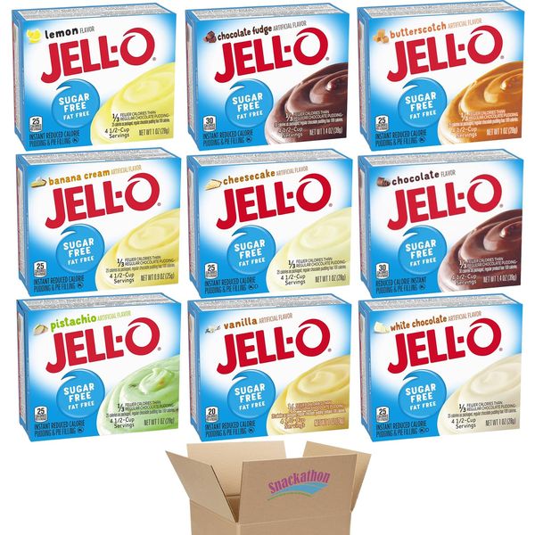 Jello Sugar Free Instant Pudding & Pie Filling Mix, Variety, 9 Flavors