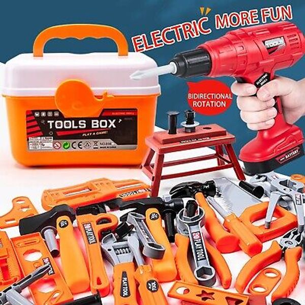 42pcs Kids Tool Set Toy Children's Toolbox Set Drill Screws Construction Toys