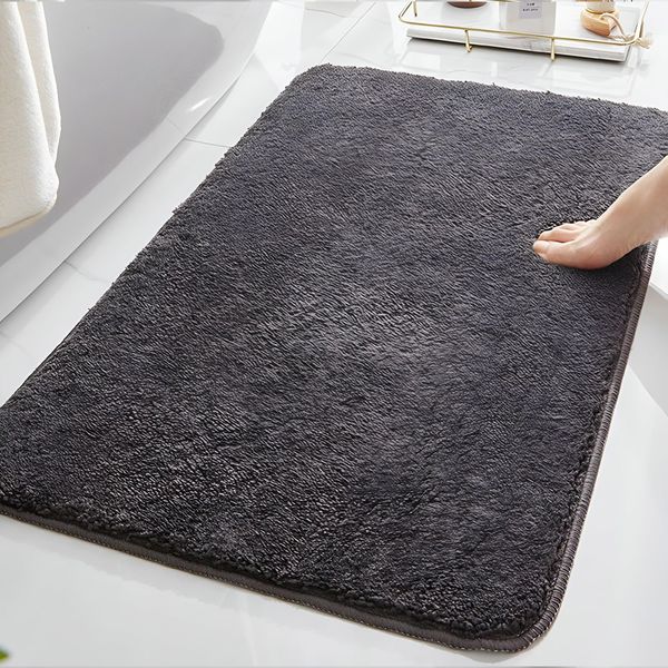 Gemarwel Bath Mat, Quick Drying, Water Absorbent, Bath Mat, Washable, Anti-Slip, Approx. 15.7 x 23.6 inches (40 x 60 cm), Microfiber Mat, Foot Wipe, Bathroom, Stylish, Washroom, Mat, Antibacterial,