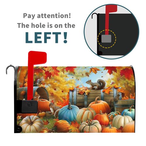 Fall Mailbox Covers Magnetic Standard Size 18 X 21 Inch Thanksgiving Pumpkin Mailbox Cover Autumn Sunflower Mailbox Wraps Post Letter Box Cover Decoration Outdoor Garden Home Yard Outside