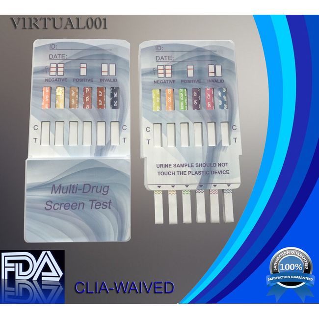 (5 Pack) 12 Panel Urine Multi-Drug Test, FDA Approved, CLIA waived