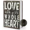 itek LOVE Secret Storage Book Tin Security Combination Lock Diversion Safe Box