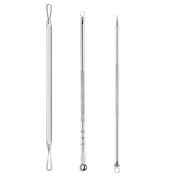 LIKENNY Acne Needles Kit, Set of 3, Blackhead Remover, Square Plug Pusher, Stainless Steel, Pore Care Kit, Beauty Tool, Beauty Supplies