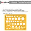 Liquidraw Circle Template Stencil Ellipse Oval Triangle Square Hexagon Geometry Shapes Templates for Drawing Rulers Technical Drafting Stencils Engineering Architecture (Multipurpose)