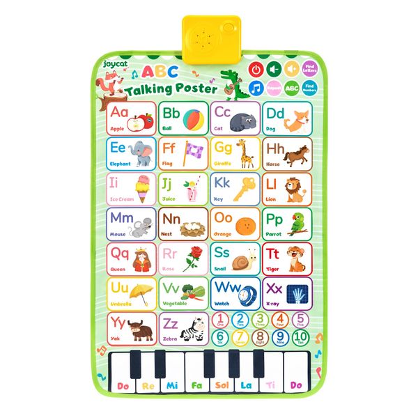 JoyCat Electronic Alphabet Wall Chart for Toddlers 1-3, Talking ABC, Numbers, Music Poster, Educational Learning Toys, Birthday Gifts for Age 1 2 3 4 5 Year Old Boys Girls