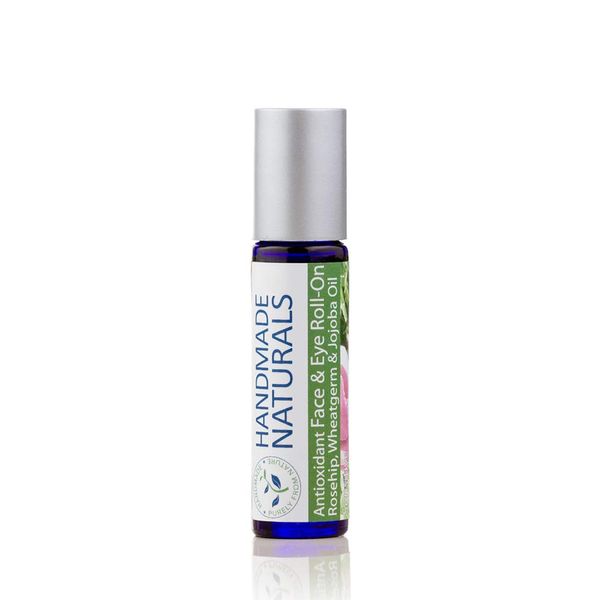 Handmade Naturals Anti-oxidant Face and Eye Oil Roll-On with Pure Rosehip Seed, Jojoba & Wheatgerm Oil