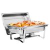 4 Pack Full Size Chafing Dish Set Stainless Steel Frame Chafers w/ Foldable Legs
