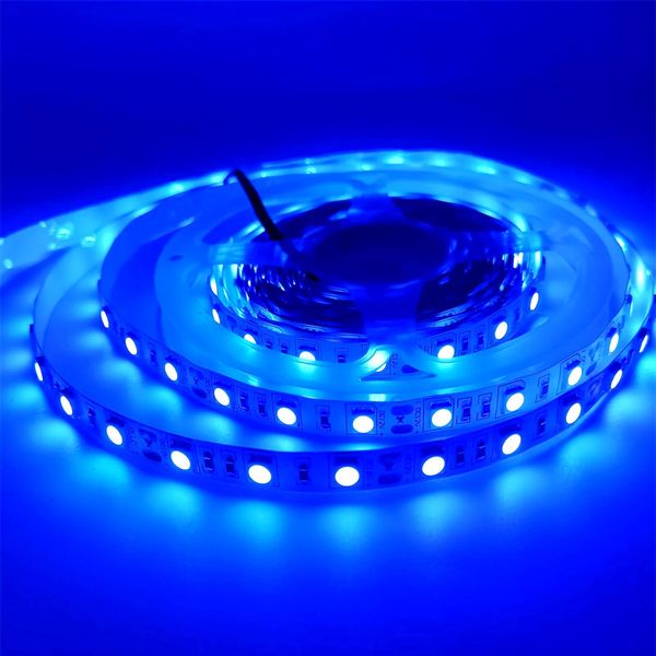 iNextStation Blue LED Lights 12V LED Light Strip 16.4ft/5m Flexible LED Strip Lights Cuttable 300 LEDs 5050 Tape Lights for Bedroom, Kitchen, Cabinet, Mirror (Power Adapter not Included)