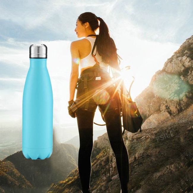 500/750/1000ml Double Wall Stainless Steel Vacuum Cup Water Bottle Thermos  Bottle Keep Hot and Cold Insulated Vacuum Flask Sport