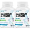 Magnesium Glycinate 500mg High Potency 120 Veggie Caps 2 Pack
