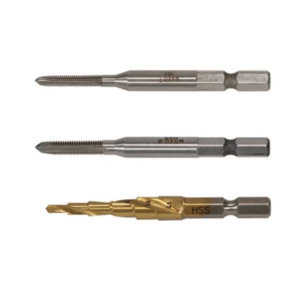 Jefcom JRN-T45 Hexagonal Shaft Medium Tap and Drill Set of 3 M4/M5