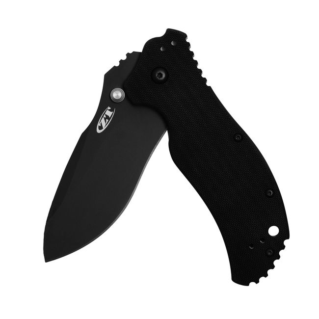 Zero Tolerance 0350 Folding Pocket Knife; 3.25” S30V Stainless Steel Blade with Black Tungsten DLC Finish; Textured G-10 Handle Scales, SpeedSafe Assisted Opening, Liner Lock, Quad-Mount Clip; 6.2 OZ.