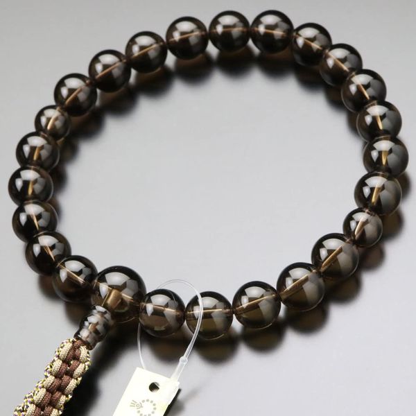 «Special Price» Pure Land Buddhist Prayer Beads for Men 22 Beads Brown Crystal String Tassel [Genuine Beads Kyoto Nenju Shinshu Buddhist Buddhist Monsters Smoky Quartz Smoky Crystal Funeral Kyoto