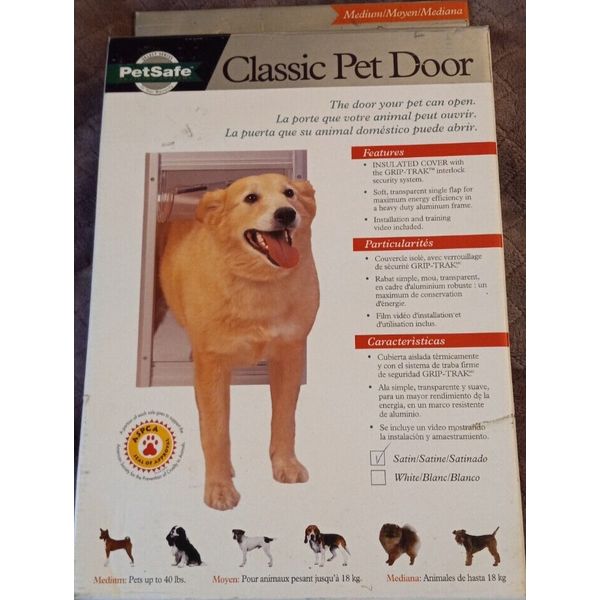 PETSAFE CLASSIC PET DOOR (MEDIUM) 40LBS ALUMINUM/INSULATED Satin